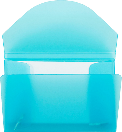 Blue Frosted Plastic Business Card Case - 20 Card Capacity