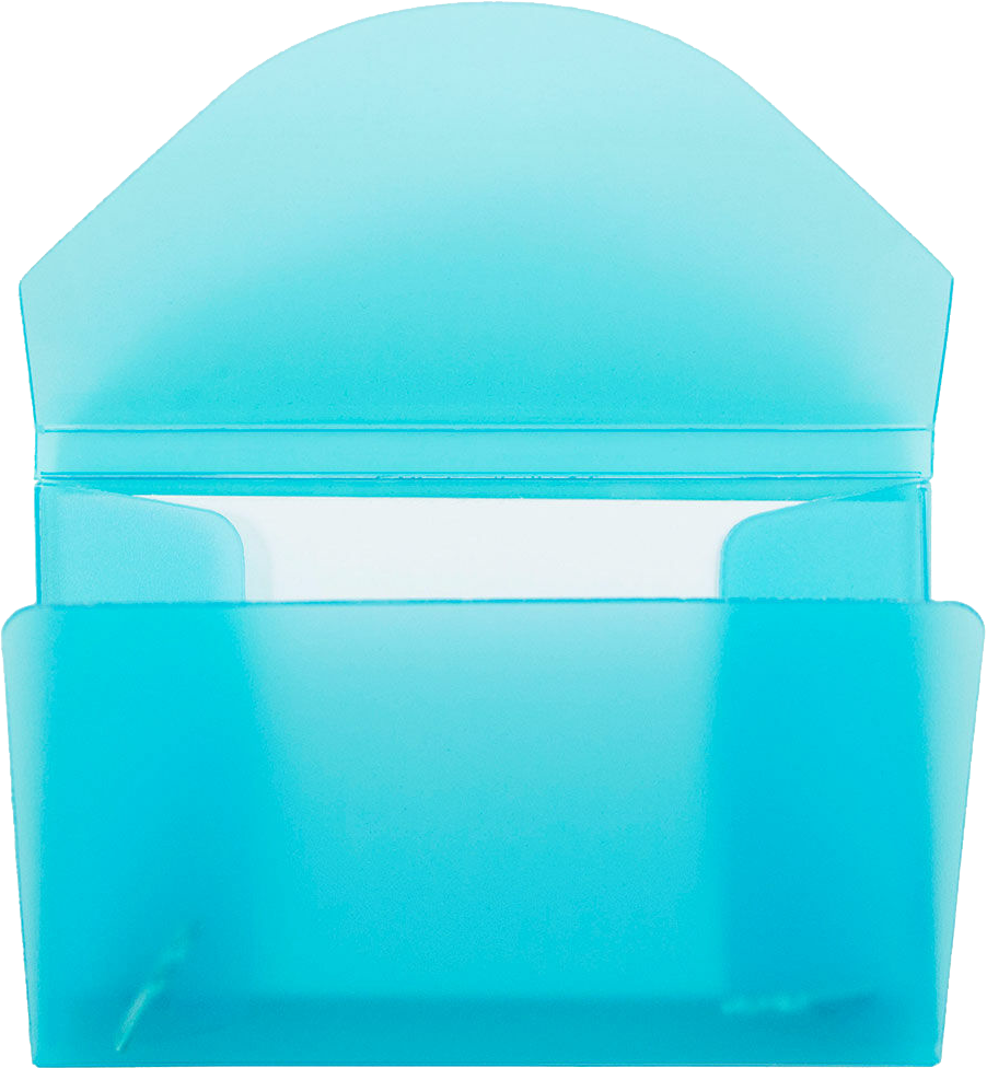 Blue Frosted Plastic Business Card Case - 20 Card Capacity