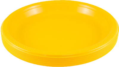 Yellow Small Plastic Plates (7 Inch) - 20 Pack