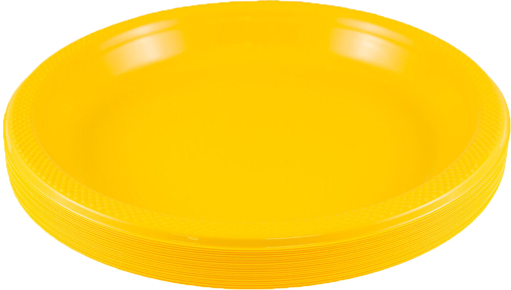 Yellow Small Plastic Plates (7 Inch) - 20 Pack