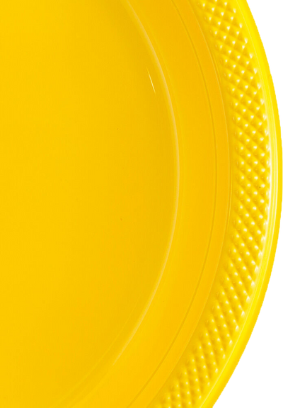 Yellow Small Plastic Plates (7 Inch) - 20 Pack