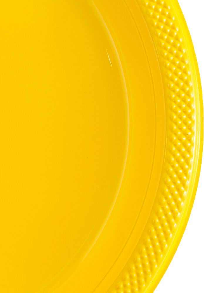 Yellow Medium Plastic Plates (9 Inch) - 20 Pack
