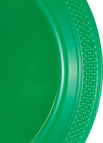 Green Medium Plastic Plates (9 Inch) - 20 Pack