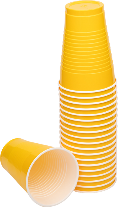 Yellow 12oz Plastic Cups - 20 Pack