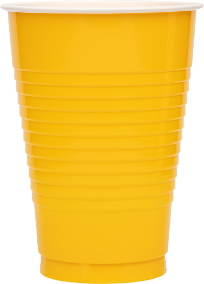 Yellow 12oz Plastic Cups - 20 Pack