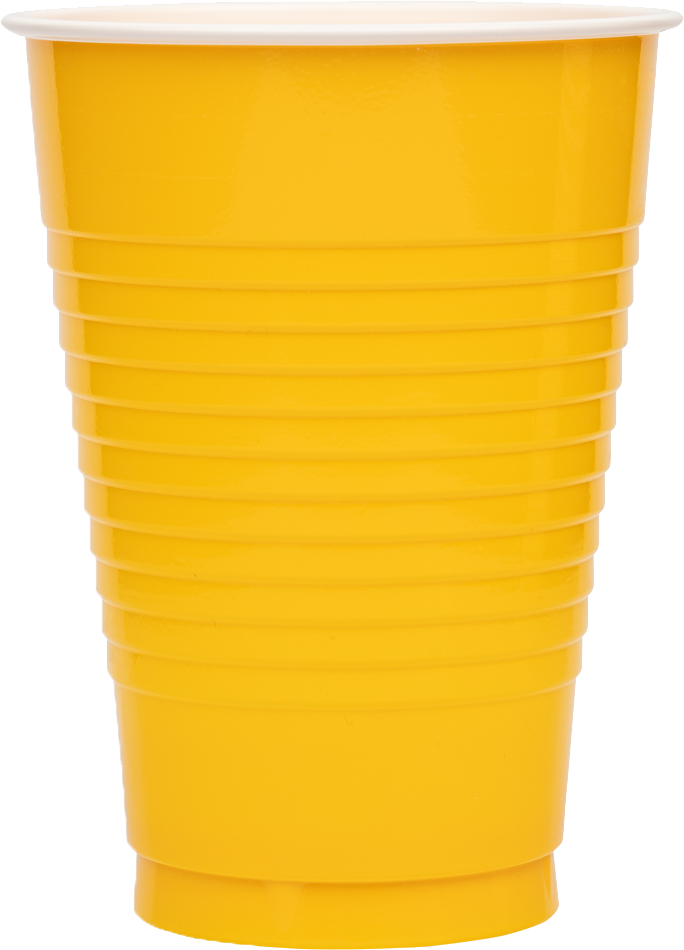 Yellow 12oz Plastic Cups - 20 Pack