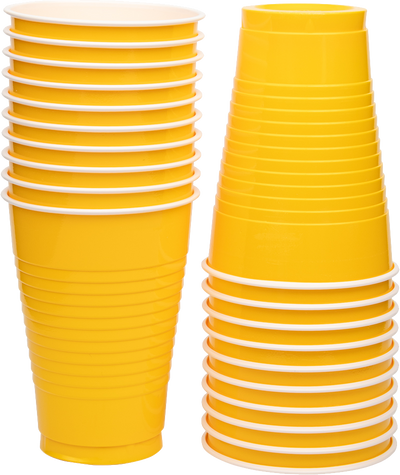 Yellow 12oz Plastic Cups - 20 Pack