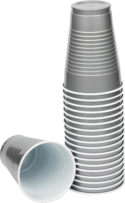 Silver 12oz Plastic Cups - 20 Pack