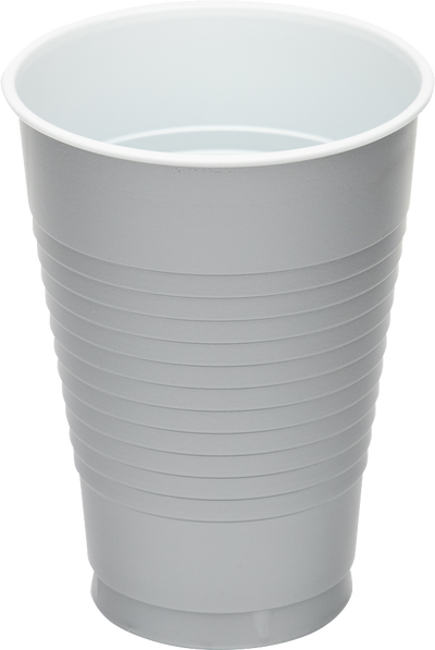 Silver 12oz Plastic Cups - 20 Pack