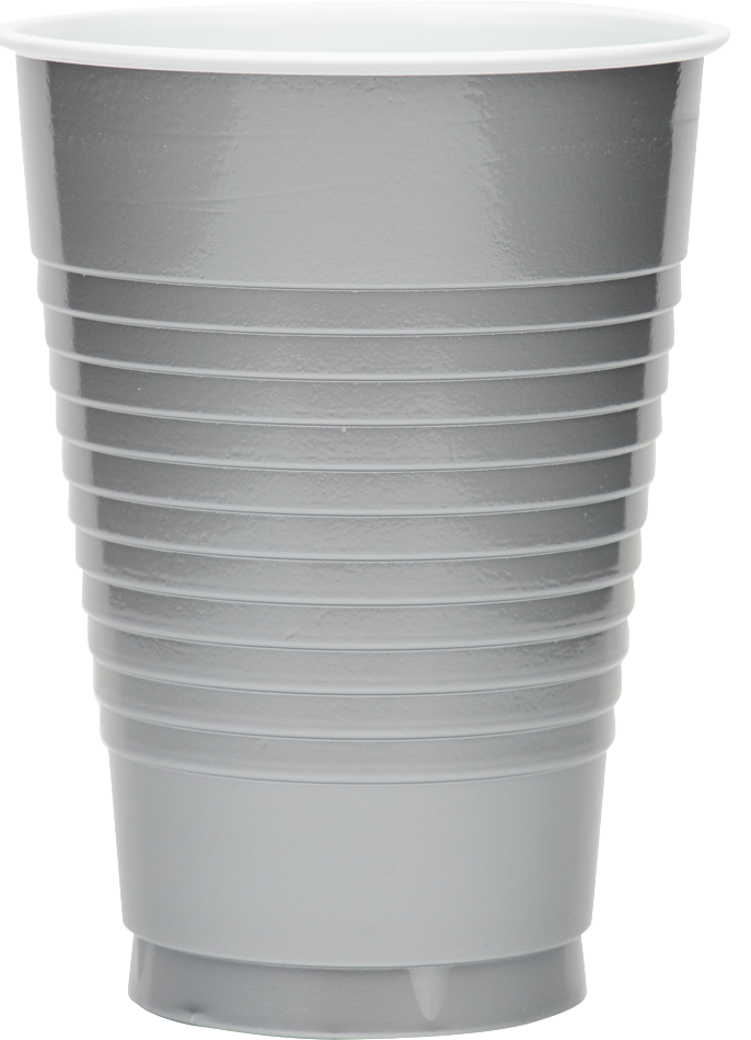 Silver 12oz Plastic Cups - 20 Pack
