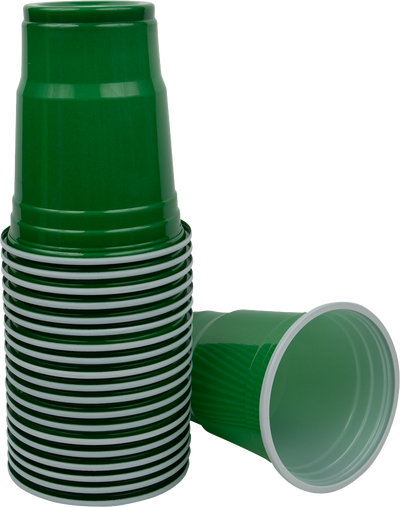 Green 12oz Plastic Cups - 20 Pack