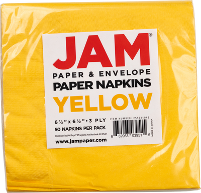 Yellow 6 1/2 x 6 1/2 3-Ply Lunch Napkins