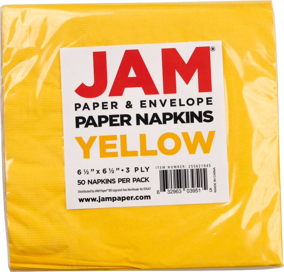 Yellow 6 1/2 x 6 1/2 3-Ply Lunch Napkins