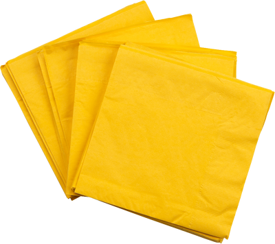 Yellow 6 1/2 x 6 1/2 3-Ply Lunch Napkins