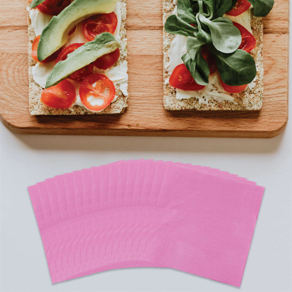 Fuchsia 3-Ply 5 x 5 Beverage Napkins