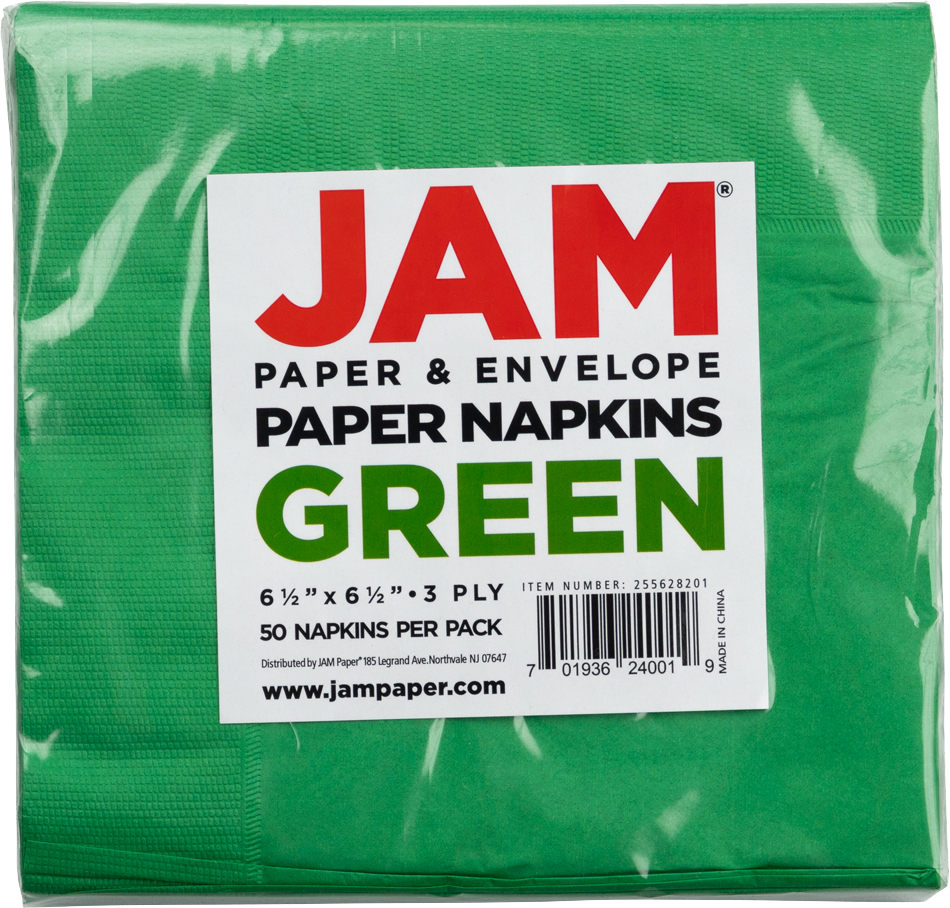 Green 6 1/2 x 6 1/2 3-Ply Lunch Napkins
