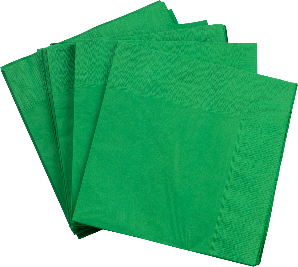 Green 6 1/2 x 6 1/2 3-Ply Lunch Napkins
