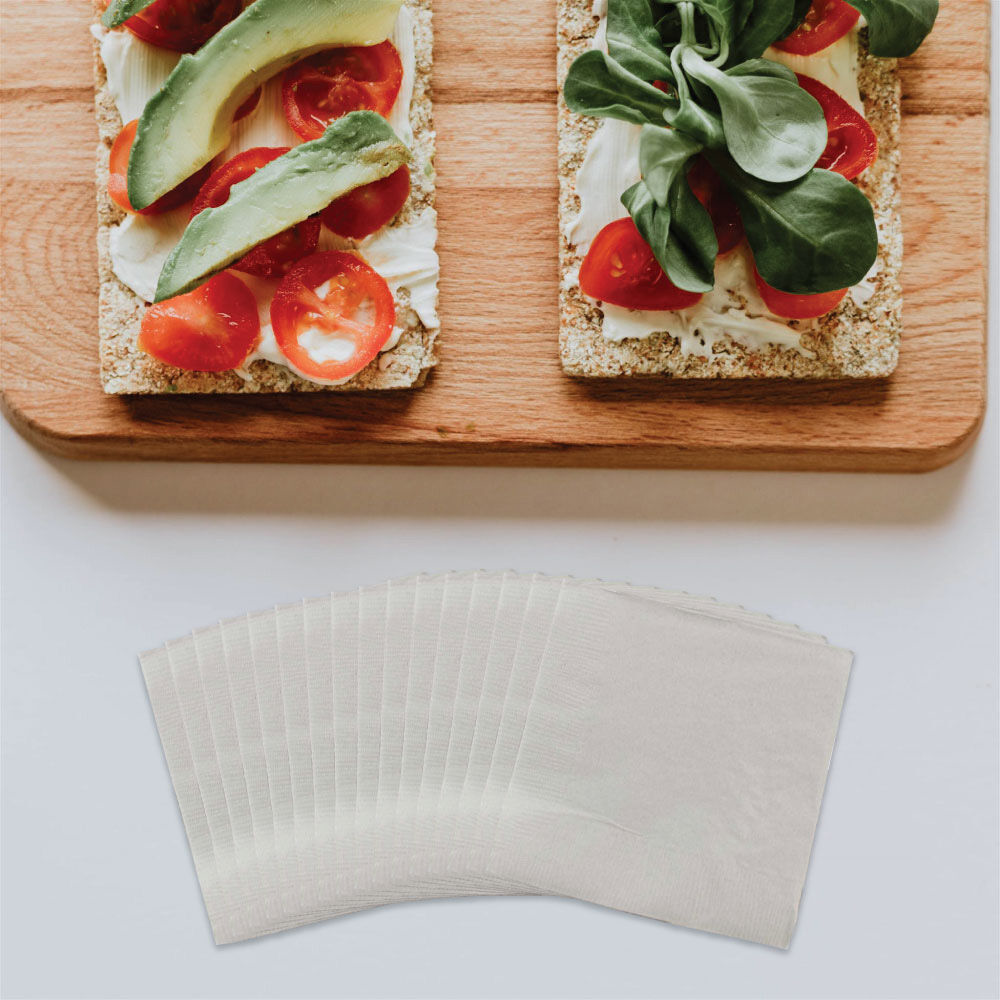 Silver 6 1/2 x 6 1/2 3-Ply Lunch Napkins
