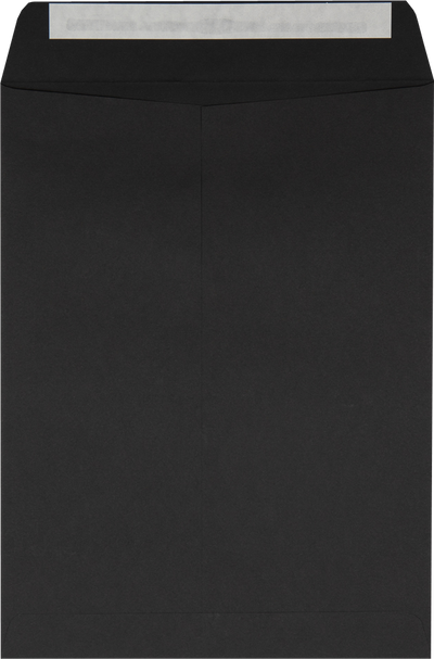 Smooth Midnight Black 28lb 9 x 12 Open End Envelopes with Peel & Seal