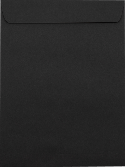 Smooth Midnight Black 28lb 9 x 12 Open End Envelopes with Peel & Seal