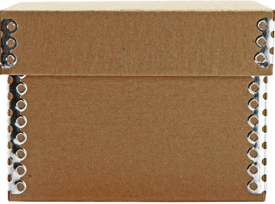 Natural Kraft Medium Gift Boxes with Metal Edge (4 1/4 x 4 1/4 x 3)