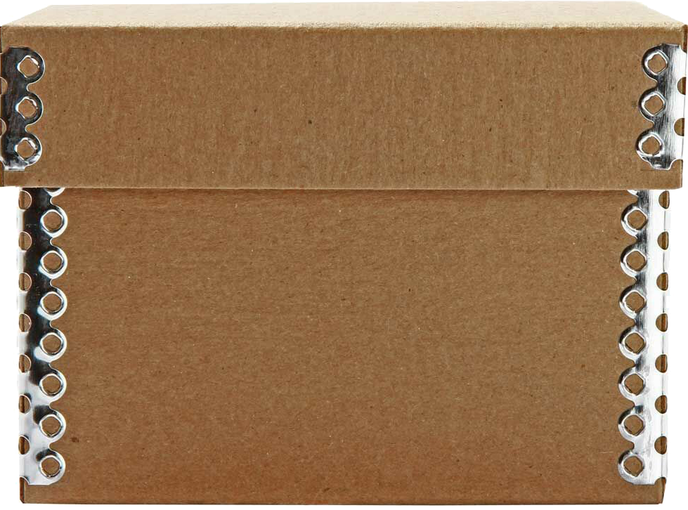 Natural Kraft Medium Gift Boxes with Metal Edge (4 1/4 x 4 1/4 x 3)
