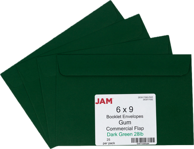 Dark Green 28lb 6 x 9 Booklet Envelopes