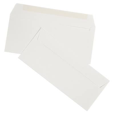 White Machine Insertable 24lb #10 Square Flap Envelopes (4 1/8 x 9 1/2)