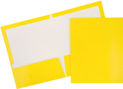 Glossy Yellow 9 x 12 Standard Folders