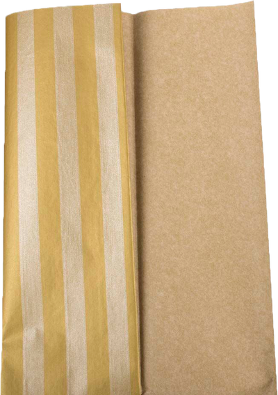 Gold & Antique Gold Stripe Tissue Paper (20 x 26) - 3 Sheets