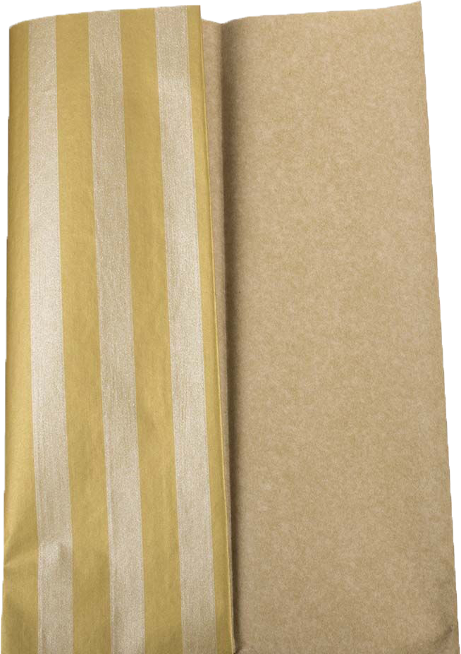 Gold & Antique Gold Stripe Tissue Paper (20 x 26) - 3 Sheets