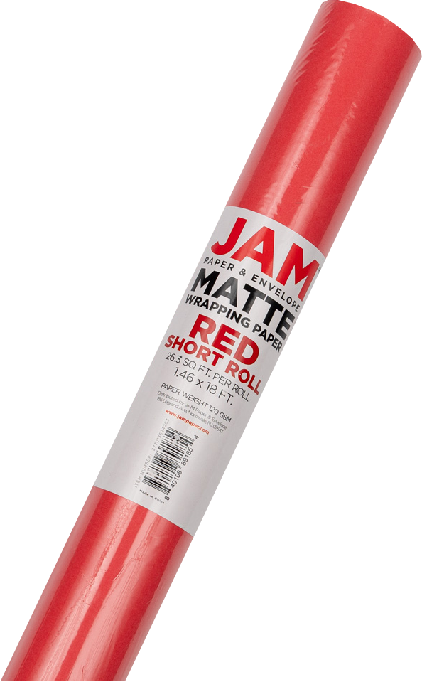 Red Matte Wrapping Paper - Short Mini Roll (26.3 Sq Ft)
