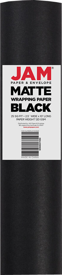 Black Matte Wrapping Paper (25 Sq Ft)