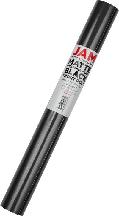 Black Matte Wrapping Paper - Short Mini Roll (26.3 Sq Ft)