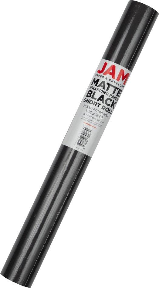Black Matte Wrapping Paper - Short Mini Roll (26.3 Sq Ft)
