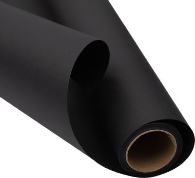 Black Matte Wrapping Paper - Short Mini Roll (26.3 Sq Ft)