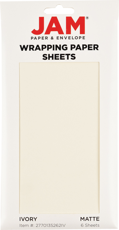 Ivory Matte 30" x 20" Wrapping Paper Sheets (25 Sq Ft Total Pack) - 6 Pack