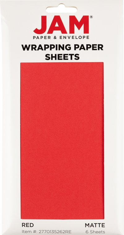 Red Matte 30" x 20" Wrapping Paper Sheets (25 Sq Ft Total Pack) - 6 Pack