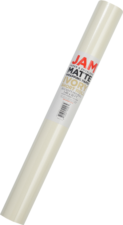 Ivory Matte Wrapping Paper - Short Mini Roll (26.3 Sq Ft)
