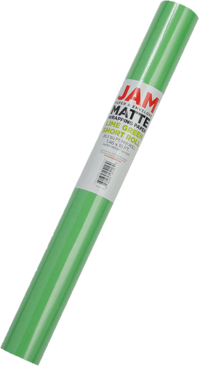 Lime Green Matte Wrapping Paper - Short Mini Roll (26.3 Sq Ft)