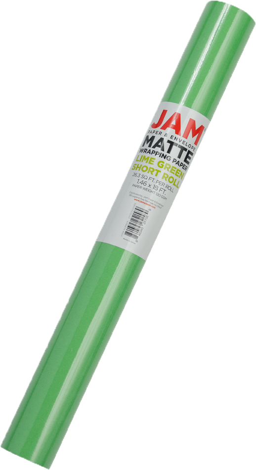 Lime Green Matte Wrapping Paper - Short Mini Roll (26.3 Sq Ft)
