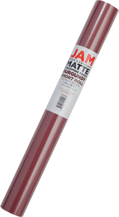 Burgundy Red Matte Wrapping Paper - Short Mini Roll (26.3 Sq Ft)