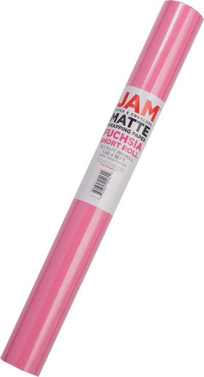 Fuchsia Pink Matte Wrapping Paper - Short Mini Roll (26.3 Sq Ft)