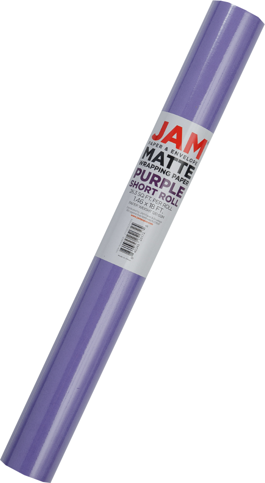 Purple Matte Wrapping Paper - Short Mini Roll (26.3 Sq Ft)