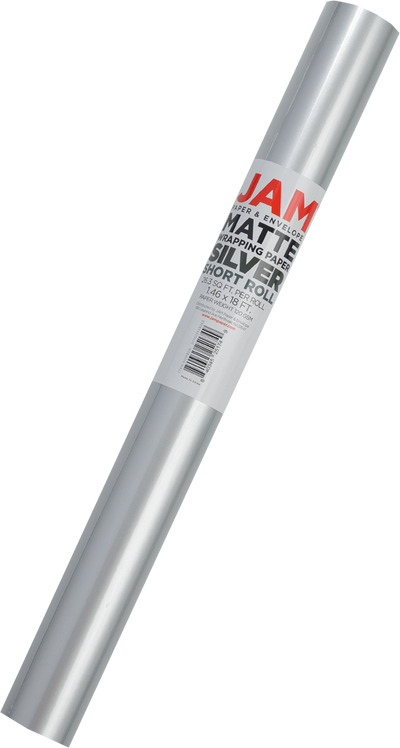 Silver Matte Wrapping Paper - Short Mini Roll (26.3 Sq Ft)