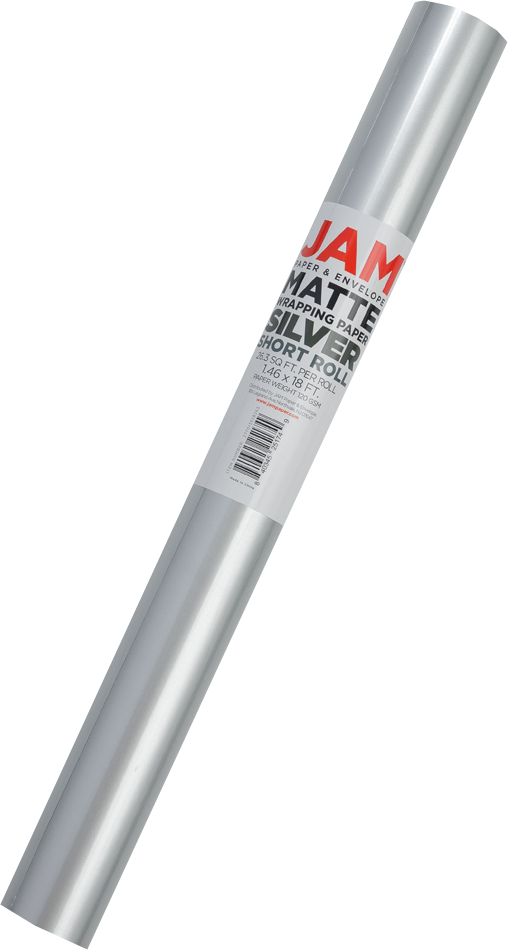 Silver Matte Wrapping Paper - Short Mini Roll (26.3 Sq Ft)