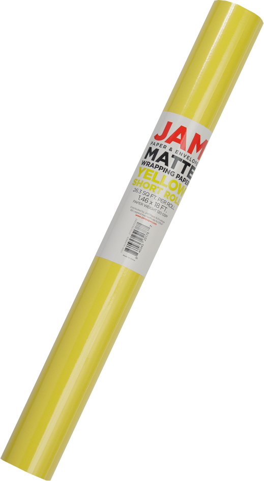 Yellow Matte Wrapping Paper - Short Mini Roll (26.3 Sq Ft)