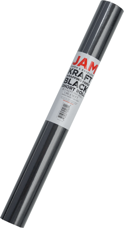 Black Kraft Wrapping Paper - Short Mini Roll (26.3 Sq Ft)