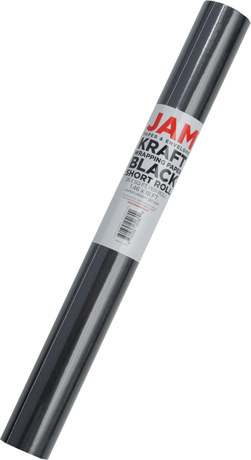 Black Kraft Wrapping Paper - Short Mini Roll (26.3 Sq Ft)
