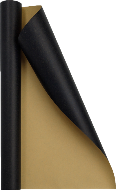 Black Kraft Wrapping Paper - Short Mini Roll (26.3 Sq Ft)